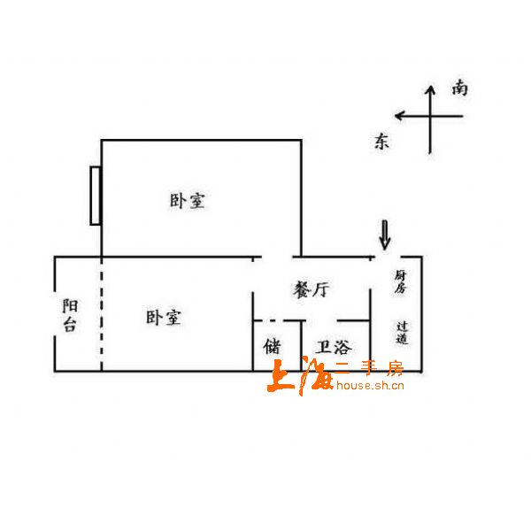 康州小区，朝东二房房型