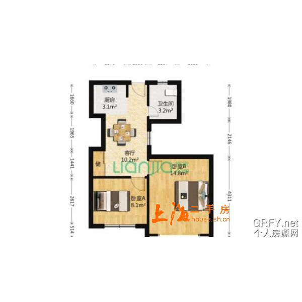 梅陇四村二房房型